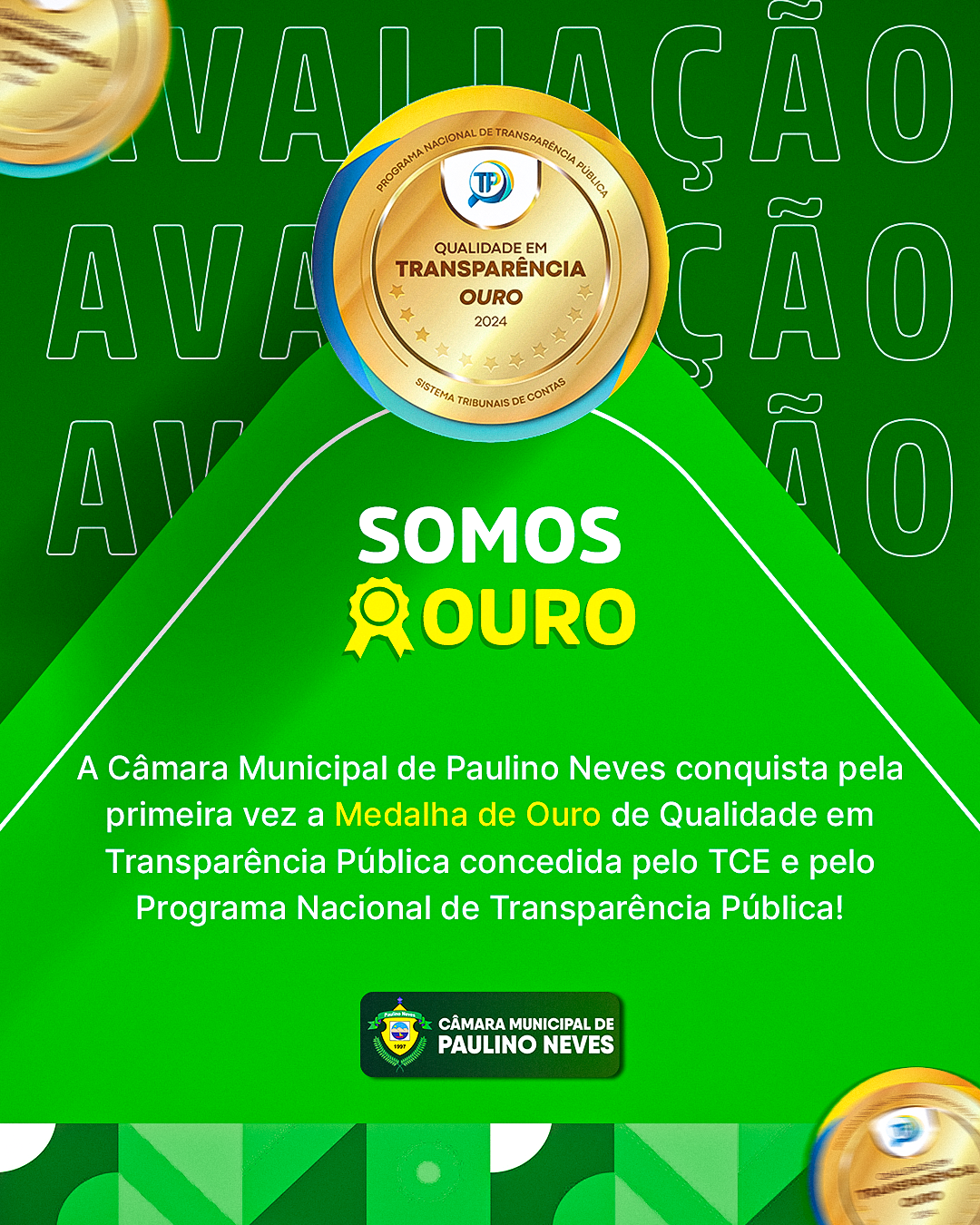 Câmara Municipal de Paulino Neves é Ouro em Transparência Pública