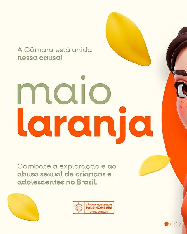 Foto 1 – A Câmara está unida nessa causa - Campanha Maio Laranja