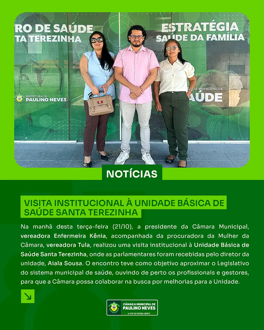 Visita Institucional à Unidade Básica de Saúde Santa Terezinha